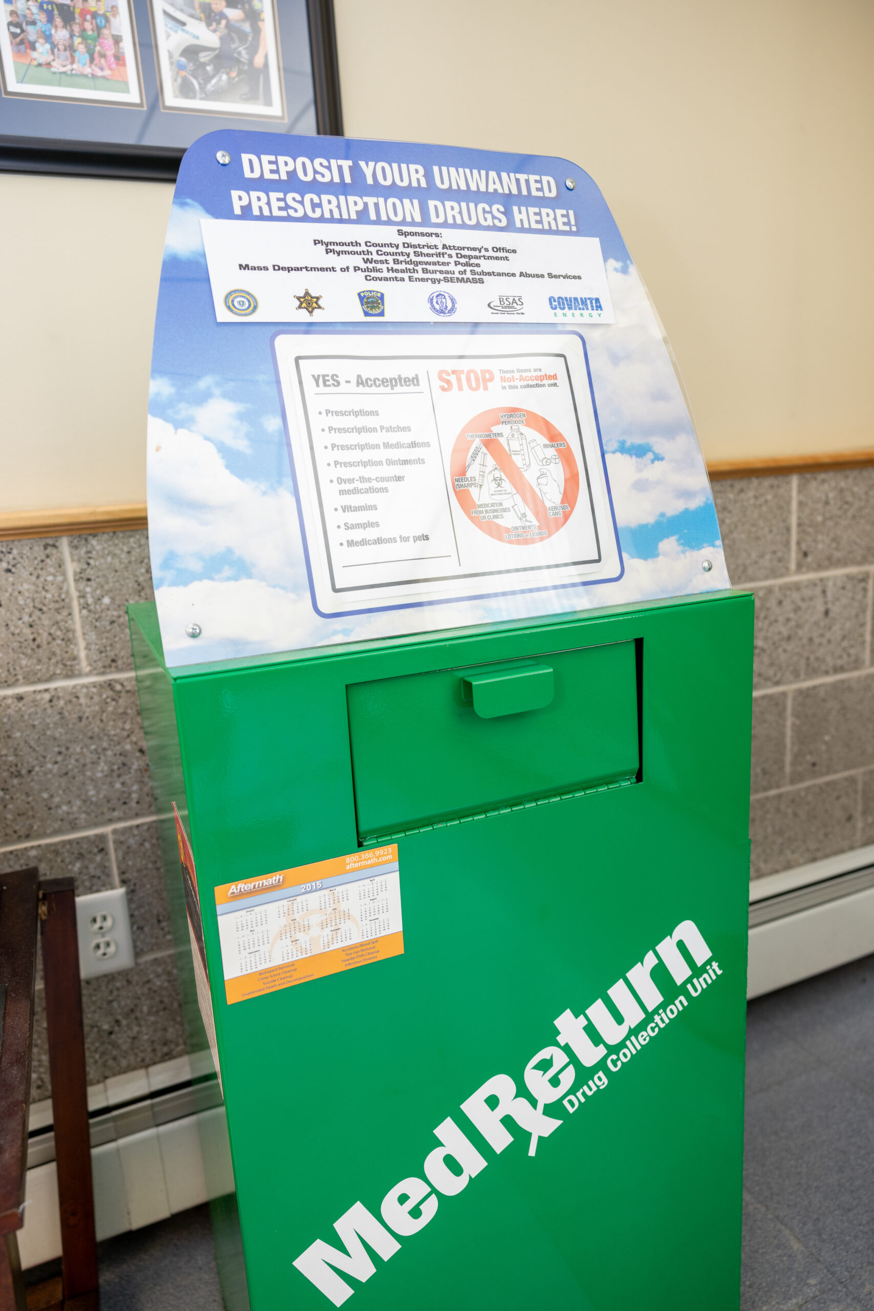 West Bridgewater medication disposal station in the police department headquarters.